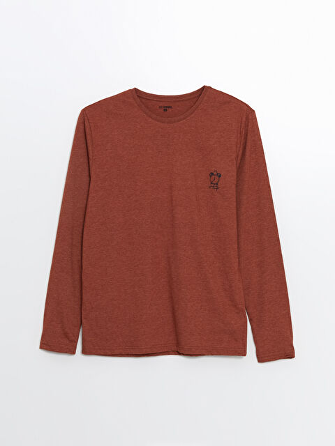 LC WAIKIKI Bisiklet Yaka Nakışlı Erkek Pijama Üst - W46692Z8-L9R