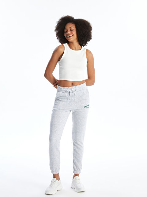 XSIDE Beli Lastikli Baskılı Kadın Jogger Eşofman Altı - W46716Z8-CY9