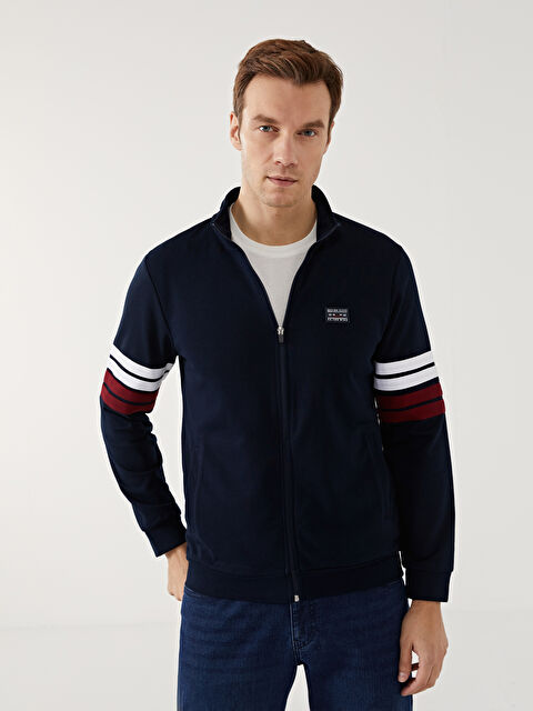 LCWAIKIKI Classic Funnel Neck Long Sleeve Men's Zip-Up Sweatshirt - W46726Z8-RFH