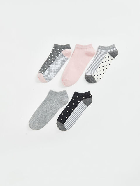 LCW DREAM Patterned Women's Trainer Socks 5 Pack - W46939Z8-LAL