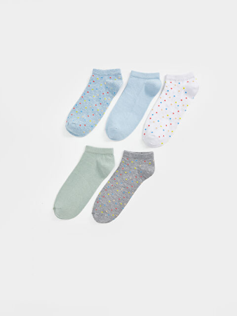 LCW DREAM Polka Dot Women's Trainer Socks 5 Pack - W46948Z8-L9D