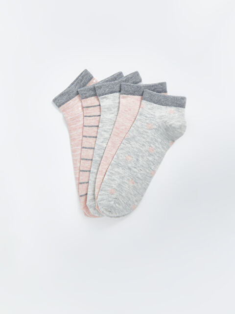 LCW DREAM Patterned Women's Trainer Socks 5 Pack - W46953Z8-LAL