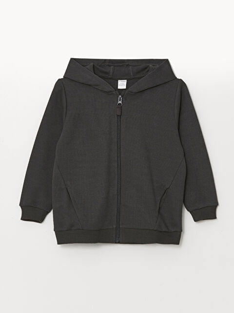 LCW Kids Kapüşonlu Erkek Çocuk Fermuarlı Sweatshirt - W46958Z1-R4W