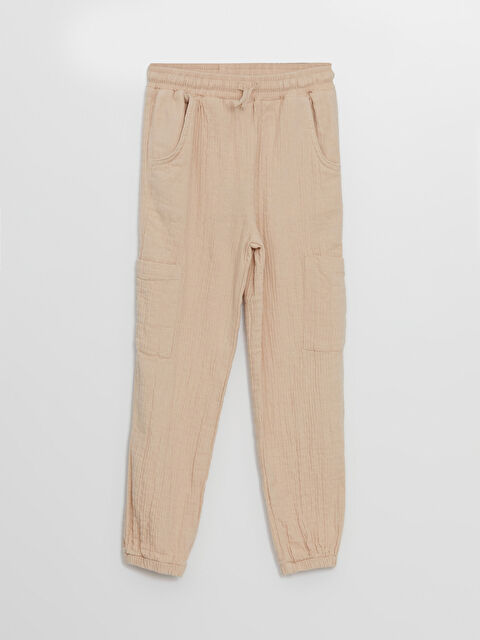 LCW Kids Beli Lastikli Basic Kız Çocuk Pantolon - W46977Z4-FPK