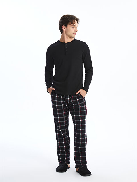 LC WAIKIKI Standart Kalıp Ekose Polar Erkek Pijama Alt - W47047Z8-LQJ