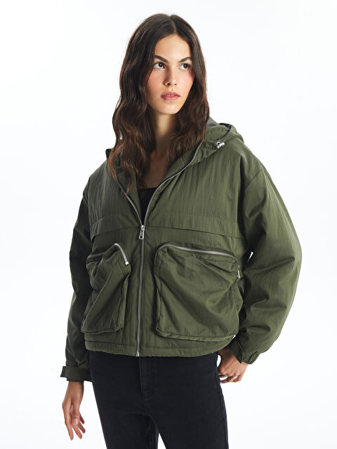 LCW Vision Kapüşonlu Oversize Kadın Yağmurluk - W47233Z8-YFN