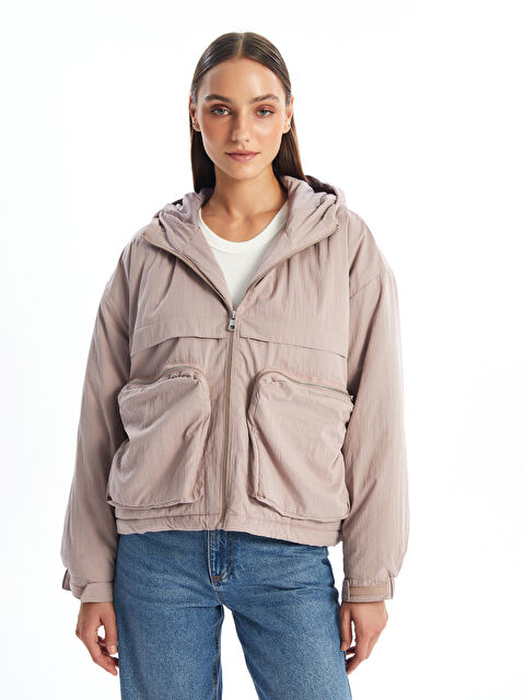 LCW Vision Kapüşonlu Oversize Kadın Yağmurluk - W47233Z8-YG3