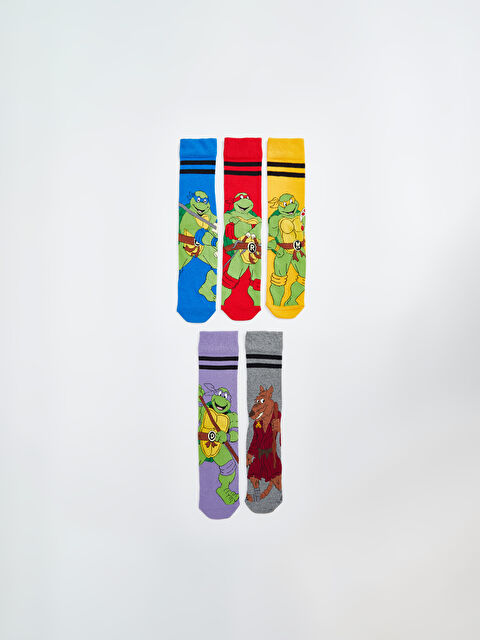 LCW ACCESSORIES Ninja Kaplumbağalar Baskılı Erkek Soket Çorap 5'li - W47320Z8-K00