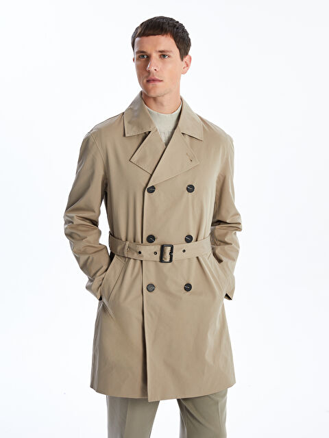 LCW Vision Standart Kalıp Ceket Yaka Gabardin Erkek Trençkot - W47415Z8-KVB