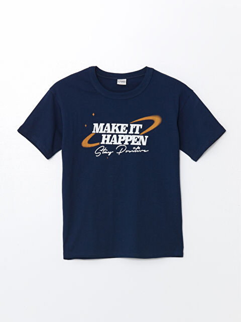 LCW Kids Oversize Bisiklet Yaka Erkek Çocuk Tişört - W47419Z4-JC7