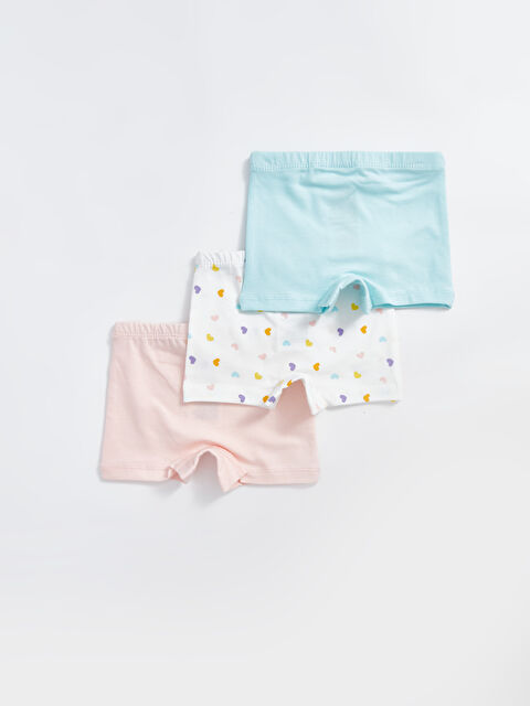 LCW baby Beli Lastikli Baskılı Kız Bebek Boxer 3'lü - W47444Z1-LRA