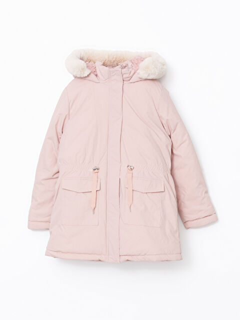 LCW Kids Kapüşonlu Kız Çocuk Kaban - W47480Z4-FHP