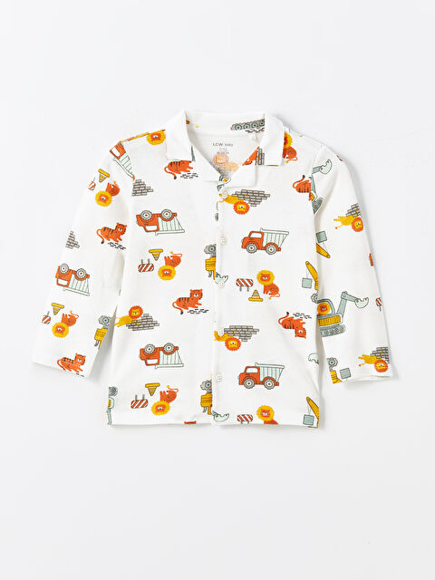 LCW baby Gömlek Yaka Baskılı Erkek Bebek Pijama Üst - W47537Z1-LRA