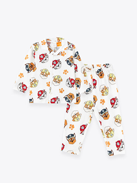 LCW baby Polo Yaka Uzun Kollu Paw Patrol Baskılı Erkek Bebek Pijama Takımı - W47608Z1-LRA