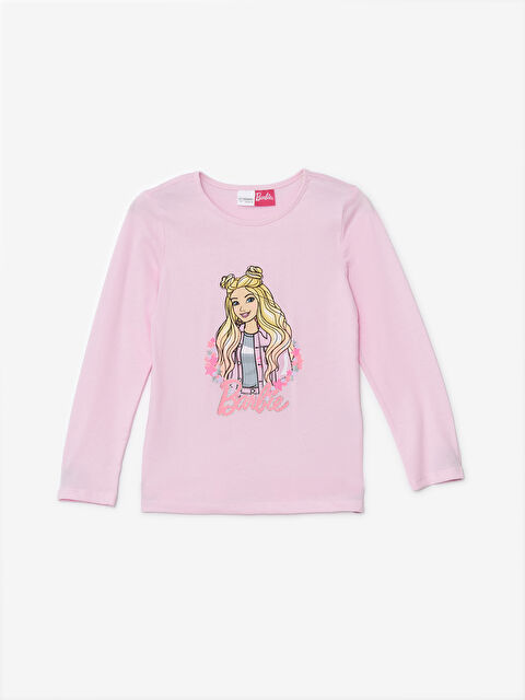 LCW Kids Bisiklet Yaka Baskılı Kız Çocuk Pijama Üst - W47612Z4-QXD