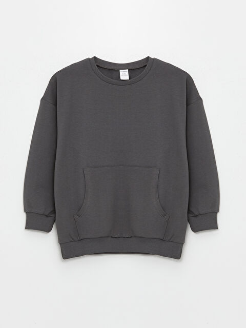 LCW Kids Bisiklet Yaka Uzun Kollu Baskılı Erkek Çocuk Sweatshirt - W47621Z1-R17