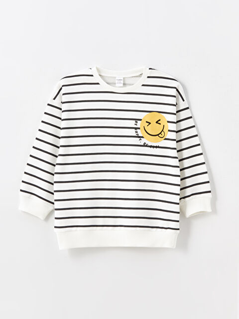 LCW Kids Bisiklet Yaka Uzun Kollu Çizgili Erkek Çocuk Sweatshirt - W47631Z1-LQA