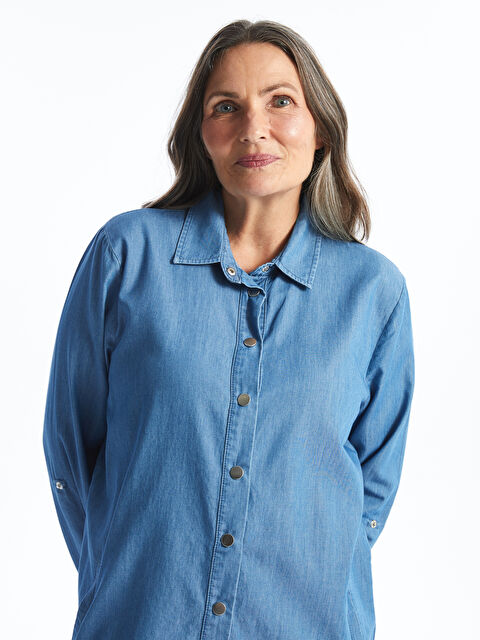 LCW Grace Kadın Jean Gömlek Tunik - W47756Z8-563