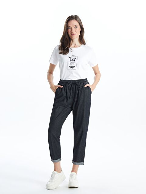 LCW Grace Beli Lastikli Carrot Fit Kadın Jean Pantolon - W47757Z8-J0F