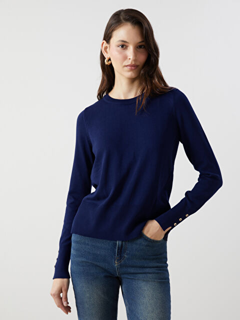 LCW Vision Bisiklet Yaka Düz Uzun Kollu Kadın Triko Kazak - W47860Z8-HRS