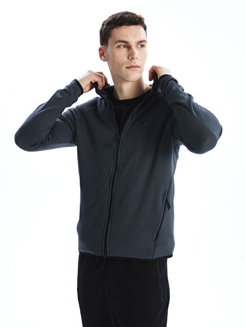 XSIDE ACTIVE Kapüşonlu Uzun Kollu Erkek Fermuarlı Sweatshirt - W47910Z8-LZF