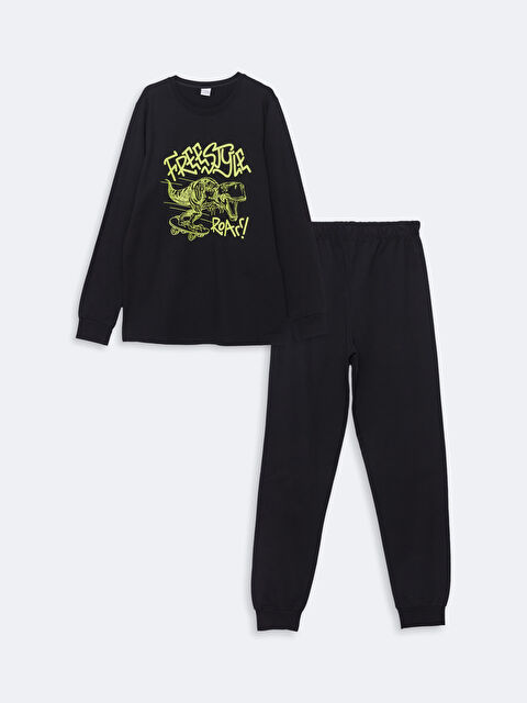 LCW Kids Crew Neck Boys' Pyjama Set - W48007Z4-CVL