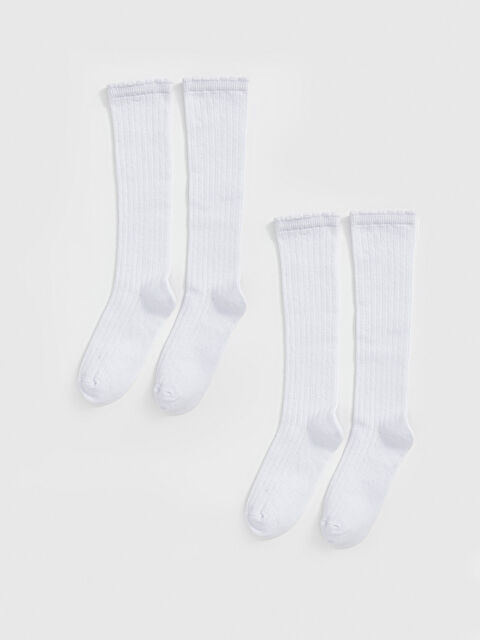 LCW Kids Basic Girls Knee Socks 2 Pack