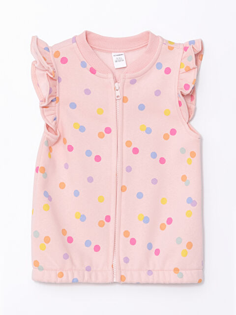 LCW Kids Bisiklet Yaka Baskılı Kız Çocuk Yelek - W48215Z1-LT4