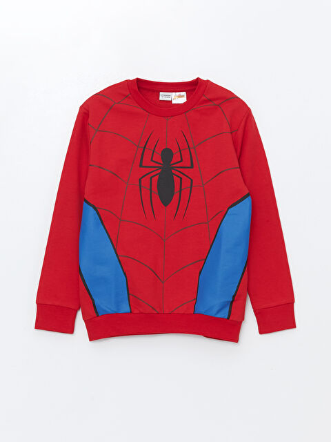 LCW Kids Spider-Man Baskılı Erkek Çocuk Sweatshirt - W48223Z4-HMW