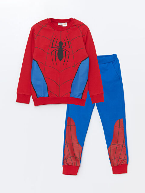 LCW Kids Bisiklet Yaka Spider-Man Baskılı Erkek Çocuk Eşofman Takım - W48224Z4-HMW