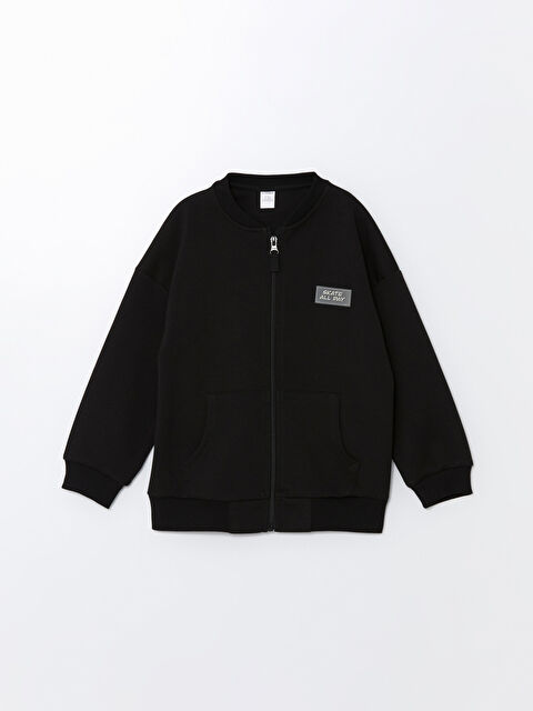 LCW Kids Bisiklet Yaka Uzun Kollu Baskılı Erkek Çocuk Fermuarlı Sweatshirt - W48319Z1-CVL