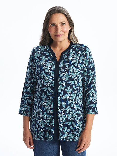 LCW Grace Kaçık Yaka Çiçekli Kadın Bluz - W48355Z8-LSJ