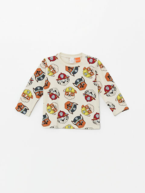 LCW Kids Bisiklet Yaka Uzun Kollu Paw Patrol Baskılı Erkek Bebek Pijama Üst - W48438Z1-LRA