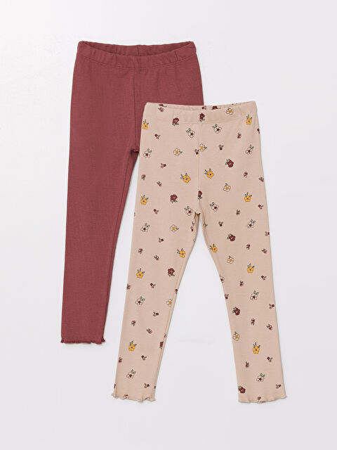 LCW Kids Beli Lastikli Kız Çocuk Tayt 2'li - W48566Z1-H5P