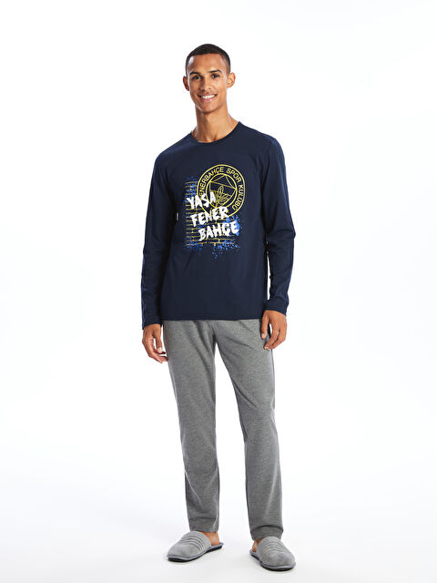 LC WAIKIKI Standart Kalıp Fenerbahçe Baskılı Erkek Pijama Takımı - W48612Z8-HKW