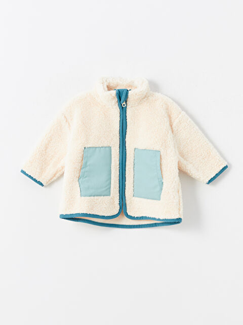 LCW baby Hakim Yaka Uzun Kollu Erkek Bebek Pelüş Hırka - W48634Z1-S6R