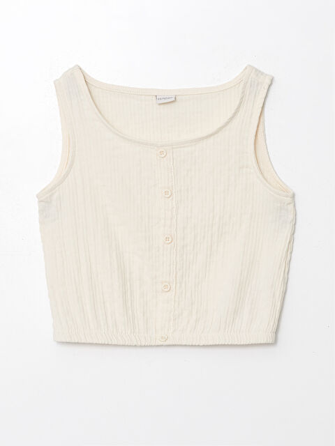 LCW Kids U Yaka Kız Çocuk Crop Bluz - W48651Z4-FRC