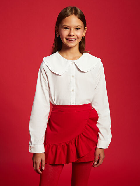 LCW Kids Bebe Yaka Kız Çocuk Gömlek - W48652Z4-Q6K