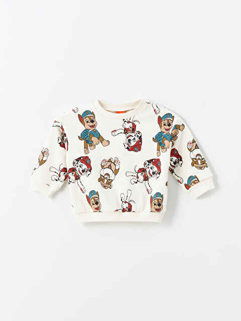 LCW baby Bisiklet Yaka Uzun Kollu Paw Patrol Baskılı Erkek Bebek Sweatshirt - W48673Z1-LRA
