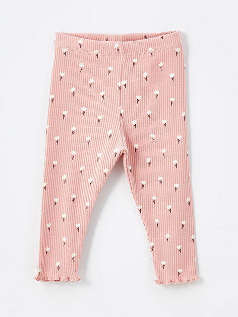 LCW baby Çiçekli Kız Bebek Fitilli Tayt - W48805Z1-LT4