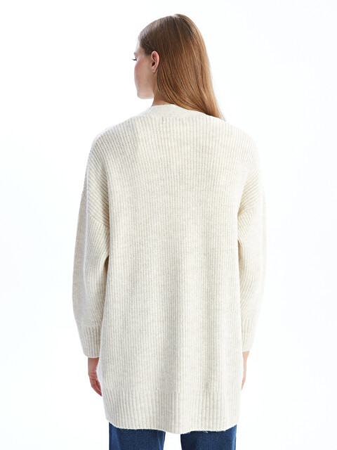 LCW Vision Shawl Collar Textured Oversize Women's Knit Cardigan