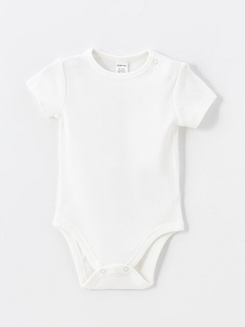 LCW baby Bisiklet Yaka Erkek Bebek Çıtçıtlı Bodysuit - W49070Z1-R9J