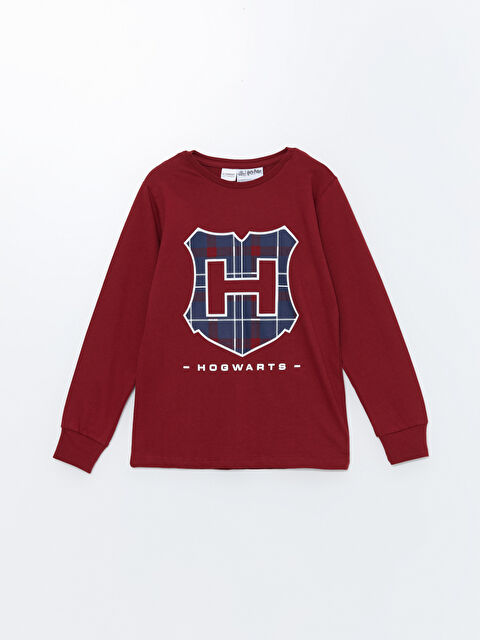LCW Kids Bisiklet Yaka Harry Potter Baskılı Erkek Çocuk Pijama Üst - W49124Z4-HQG