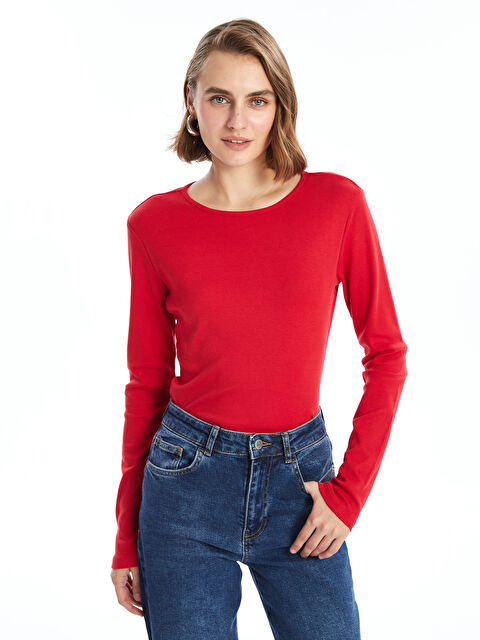 LCWAIKIKI Classic Bisiklet Yaka Düz Uzun Kollu Kadın Body - W49158Z8-HJY