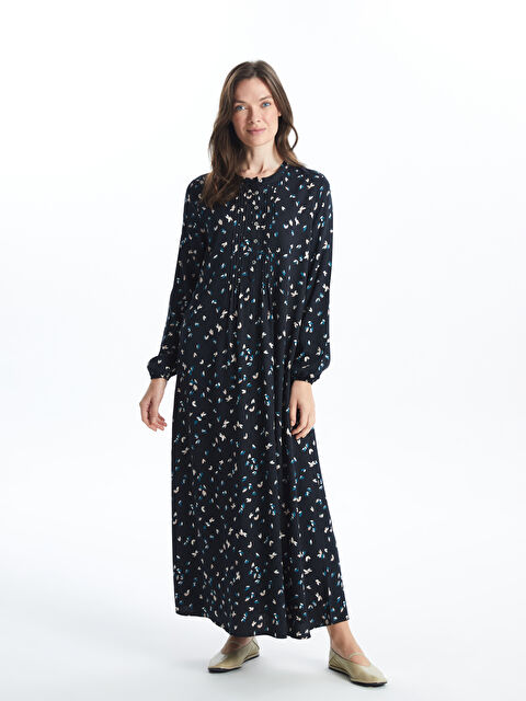 LCW Grace Bisiklet Yaka Desenli Elbise - W49223Z8-LQJ