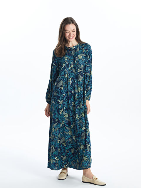 LCW Grace Bisiklet Yaka Desenli Elbise - W49223Z8-LSJ