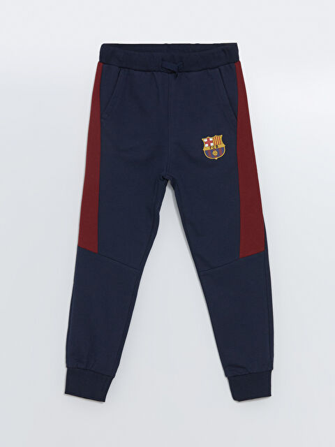 LCW Kids Beli Lastikli Barcelona Baskılı Erkek Çocuk Jogger Eşofman Altı - W49243Z4-HRC