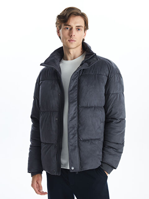 LCW Vision Standart Kalıp Dik Yaka Süet Erkek Şişme Mont - W49275Z8-YG5