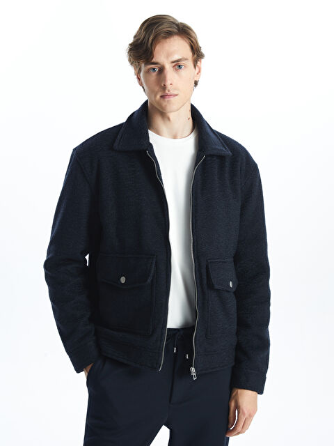 LCW Vision Standart Kalıp Gömlek Yaka Erkek Kaşe Mont - W49278Z8-RFG