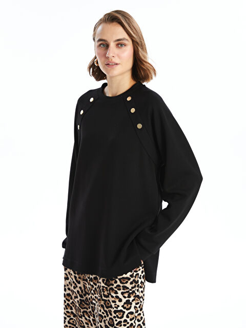 LCWAIKIKI Classic Bisiklet Yaka Düz Oversize Kadın Sweatshirt Tunik - W49336Z8-CVL